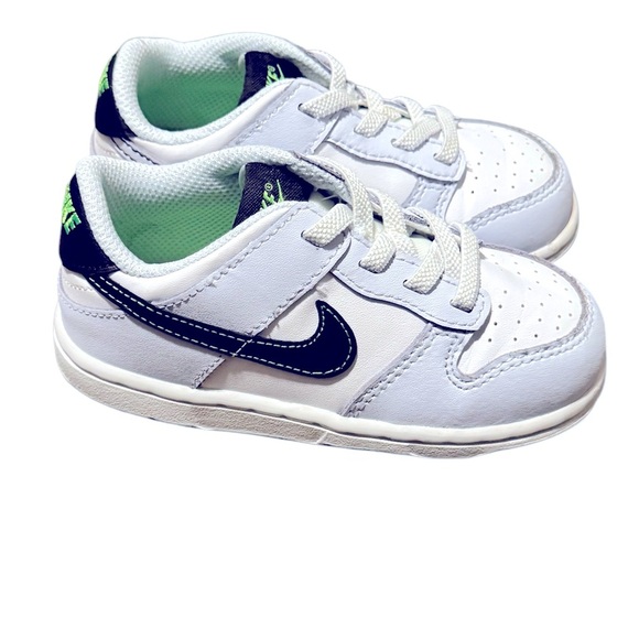 NIKE Toddler Dunk Low TD Grey Green Strike Sneakers Size 7C Unisex - Picture 6 of 10
